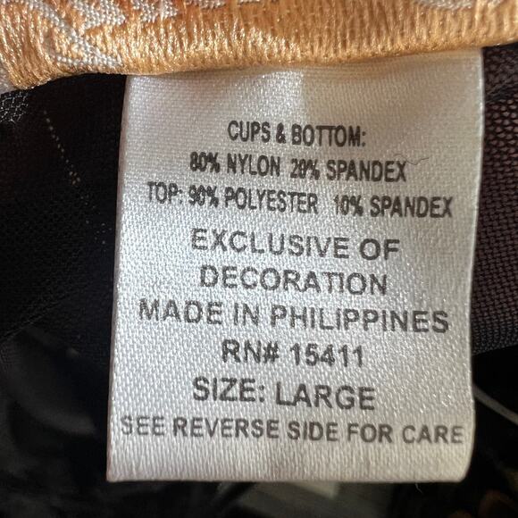 Vintage Black Lace Babydoll Top, Fairy Grunge Y2K 2000s Gothic Coquette Large - Picture 4 of 6